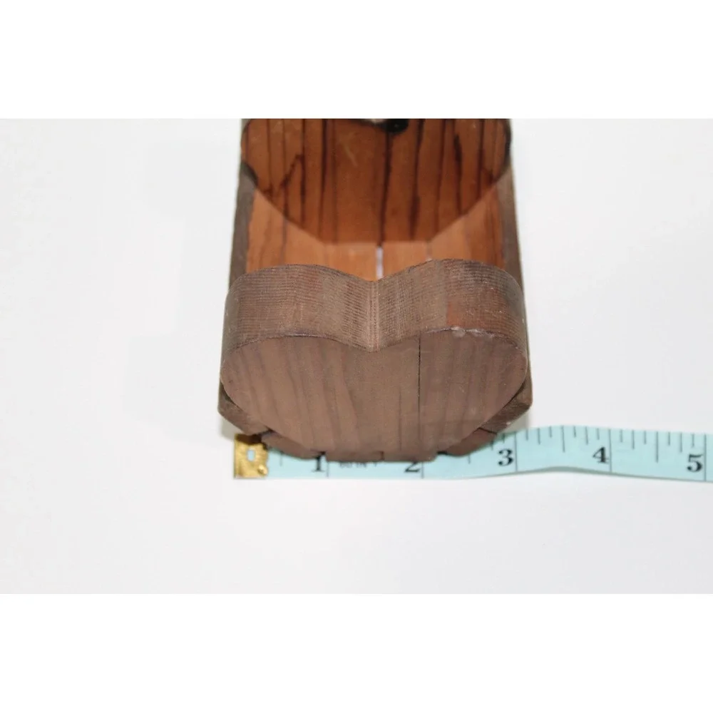 Rustic Wooden Heart Napkin Holder Primitive Farmhouse Dark Stain Wood Decor